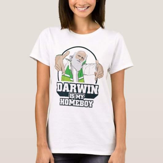 T-shirt Darwin est mon Homeboy (polychrome) (Devant)
