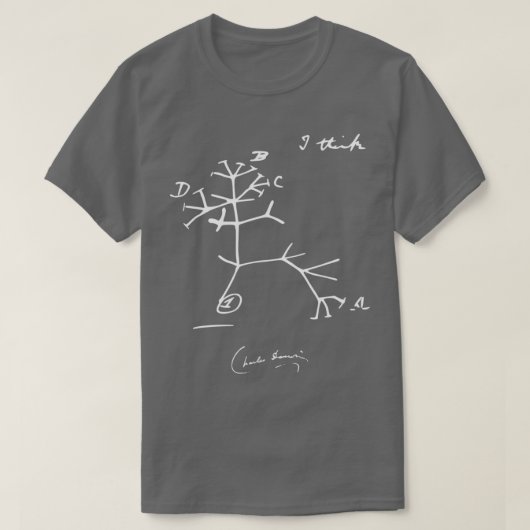 T-shirt Darwin Tree of Life je pense (Design devant)