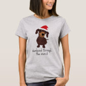 T-shirt Daschund mignon par Noël T de Noël de neige (Devant)