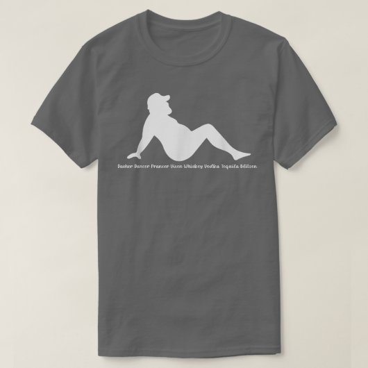 T-shirt Dasher Dancer Prancer Vien Whiskey Vodka Tequila B (Design devant)