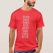 T-shirt Dasher Dancer Prancer Vixen Whiskey Vodka (Devant)