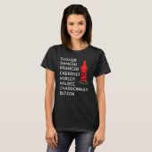 T-shirt Dasher Dancer Reindeer Noms Vin Lover (Devant entier)