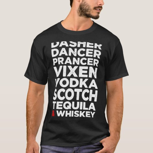 T-shirt Dasher Danseur Vixen Vodka Scotch Tequila & (Devant)