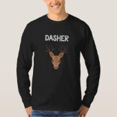 T-shirt Dasher Père Noël Reindeer Groupe Famille Correspon (Devant)