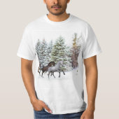 T-shirt Dashing Through the Snow - Running Horses (Devant)
