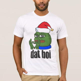 T-shirt Dat Boi drôle Visage avec Casquette de Noël arrive