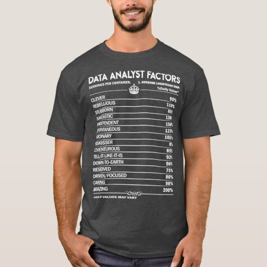 T-shirt Data Analyst Data Analyst Vous A Demandé De Fai (Devant)