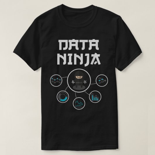 T-shirt Data Ninja - Geek de données - Big Data Analysts C (Design devant)