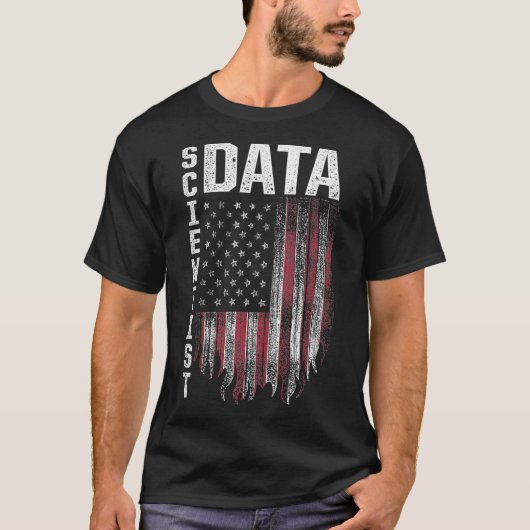 T-shirt Data Scientifique Power Flag Data Science Mining A (Devant)