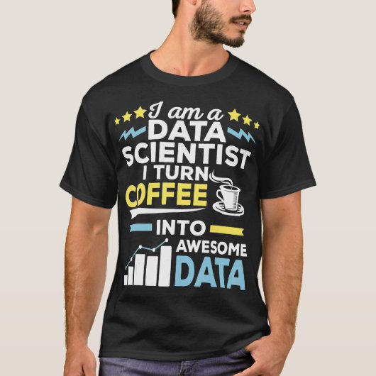 T-shirt Data Scientifique Science Café Machine Learning Gi (Devant)