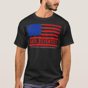 T-shirt Data Scientist US Flag Data Science Analyste de l'