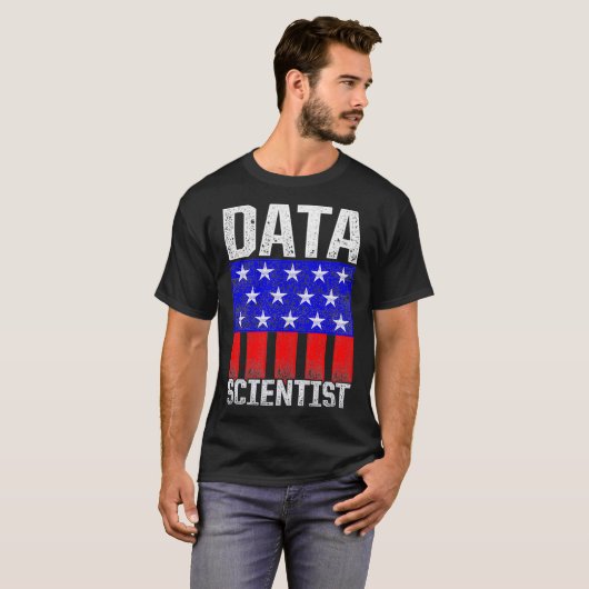 T-shirt Data Scientist USA Indicateurs Data Science Mining (Devant entier)