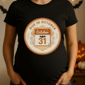 T-shirt Date d'arrivée : octobre Halloween Maternité bébé