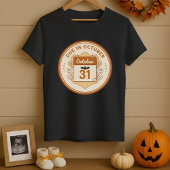 T-shirt Date d'arrivée : octobre Halloween Maternité bébé