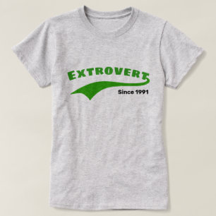 T-shirt Date extrovertie verte de coutume de bruissement