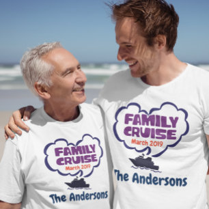 T-shirt Date personnalisée de vacances de croisière en fam