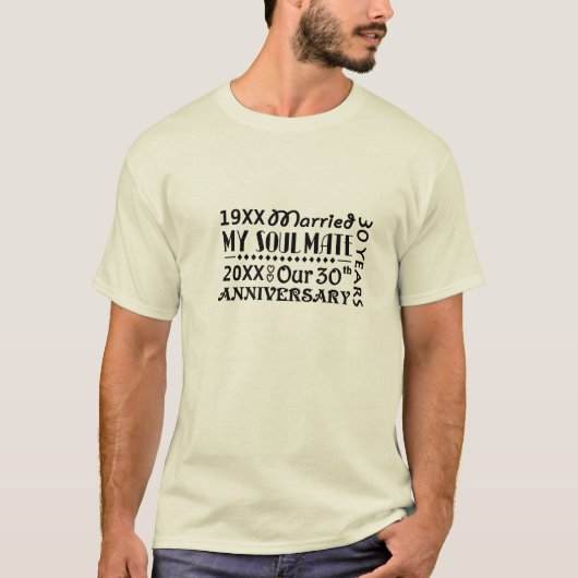 T-shirt Dated 30th Fun Modern Mariage Anniversaire Cadeau (Devant)