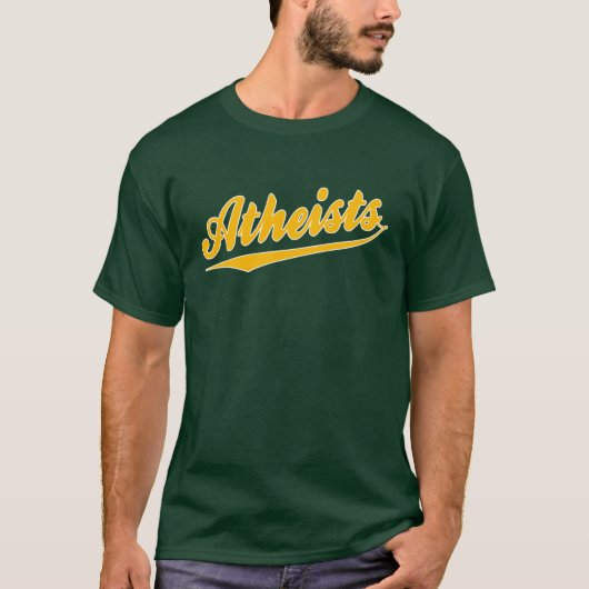 T-shirt d'athée d'équipe de style de base-ball (Devant)