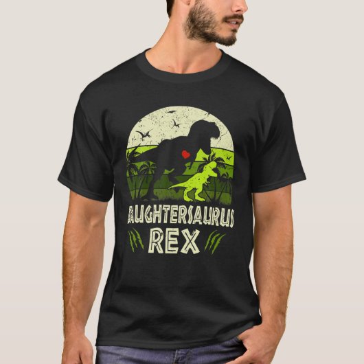 T-shirt Daughtersaurus Rex Dinosaur Fille Saurus (Devant)