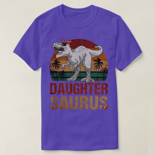 T-shirt Daughtersaurus T Rex Dinosaur Dfille Saurus Vint (Design devant)