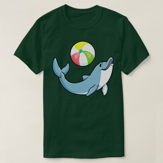T-shirt Dauphin à la natation avec water polo (Design devant)