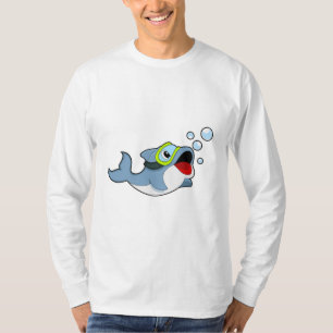 T-shirt Dauphin à la plongée avec bulles d'eau.PNG