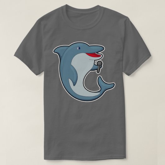 T-shirt Dauphin à Singer avec Microphone (Design devant)