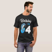 T-shirt Dauphin Anniversaire 4 ans Enfants Garçons Filles  (Devant entier)
