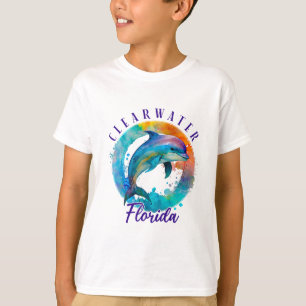 T-shirt Dauphin aquarelle heureux Clearwater Floride