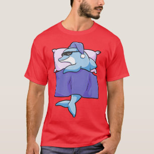 T-shirt Dauphin au coucher avec Duvet et Coussin