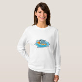 T-shirt Dauphin au surf avec Surfboard (Devant entier)