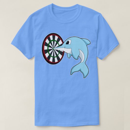 T-shirt Dauphin aux fléchettes avec Dartboard (Design devant)