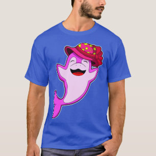T-shirt Dauphin avec chapeau rouge