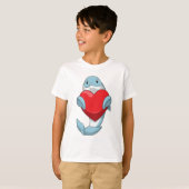 T-shirt Dauphin avec coeur (Devant entier)