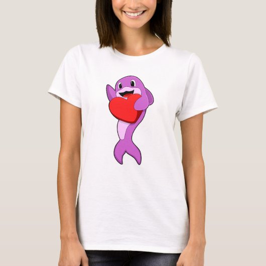 T-shirt Dauphin avec coeur (Devant)