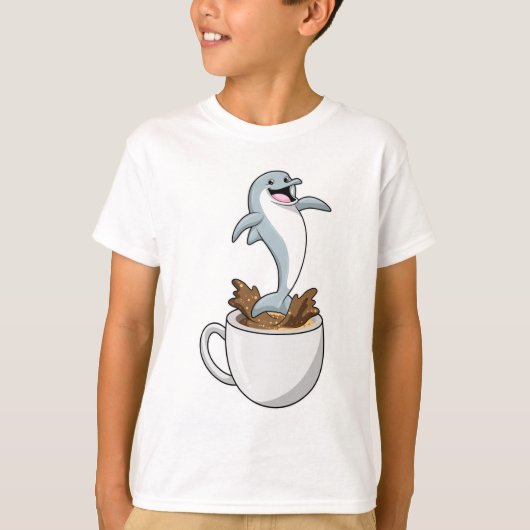 T-shirt Dauphin avec la coupe de café (Devant)