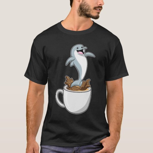 T-shirt Dauphin avec la coupe de café (Devant)