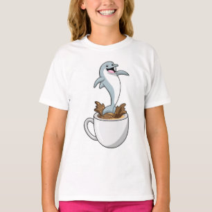 T-shirt Dauphin avec la coupe de café