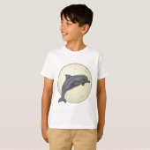 T-shirt Dauphin avec lune (Devant entier)