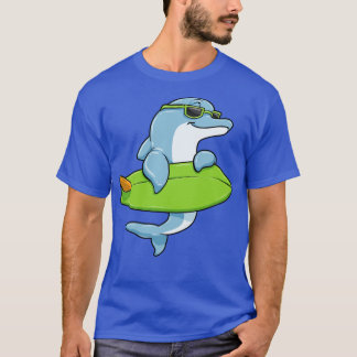 T-shirt Dauphin avec lunettes de soleil comme surfer avec