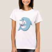 T-shirt Dauphin avec Perle (Devant)