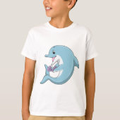 T-shirt Dauphin avec Perle (Devant)