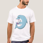 T-shirt Dauphin avec Perle (Devant)