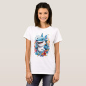 T-shirt Dauphin bleu (Devant entier)