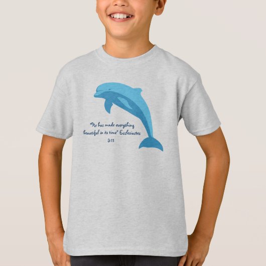 T-shirt Dauphin bleu avec verset biblique Ecclesiastes (Devant)