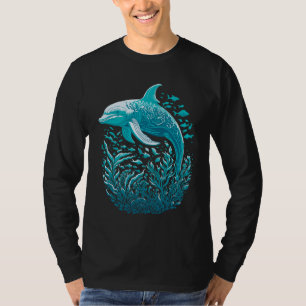 T-shirt Dauphin Blue Ocean Life