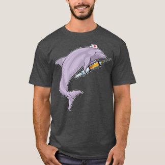 T-shirt Dauphin comme infirmière avec seringue
