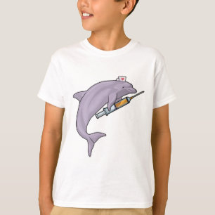 T-shirt Dauphin comme infirmière avec seringue