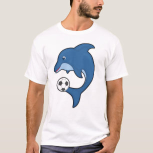 T-shirt Dauphin comme joueur de football avec balle de foo