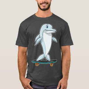 T-shirt Dauphin comme Patineur avec Skateboard 2